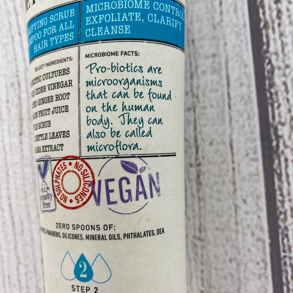 Curlsmith Wash & Scrub Detox Pro-Biotic Shampoo 8oz Clarifying Scalp Scrub